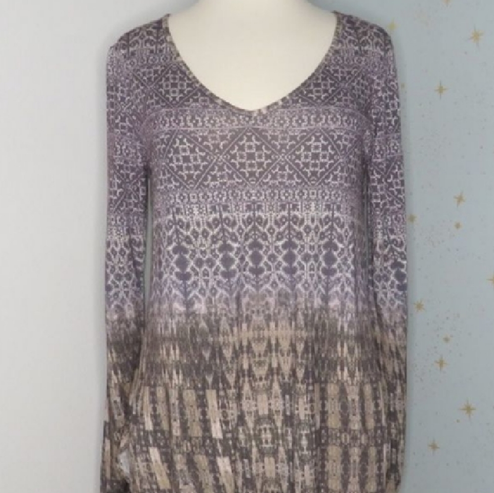 Haute Hippie | Brown Print Long Sleeve Top